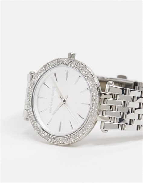 michael kors smart watch diamond on top|Michael Kors silver diamond watch.